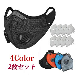 2枚セット スポーツマスク 洗えるマスク フィルター付きマスク 呼吸しやすいマスク 高機能マスク 送料無料 メール便