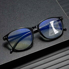 調光老眼鏡 ブルーライトカット 遠近両用 変色メガネ メンズ用 UVカット 多焦点レンズ 遠くも近くも見える スマート老眼鏡 おしゃれ 軽