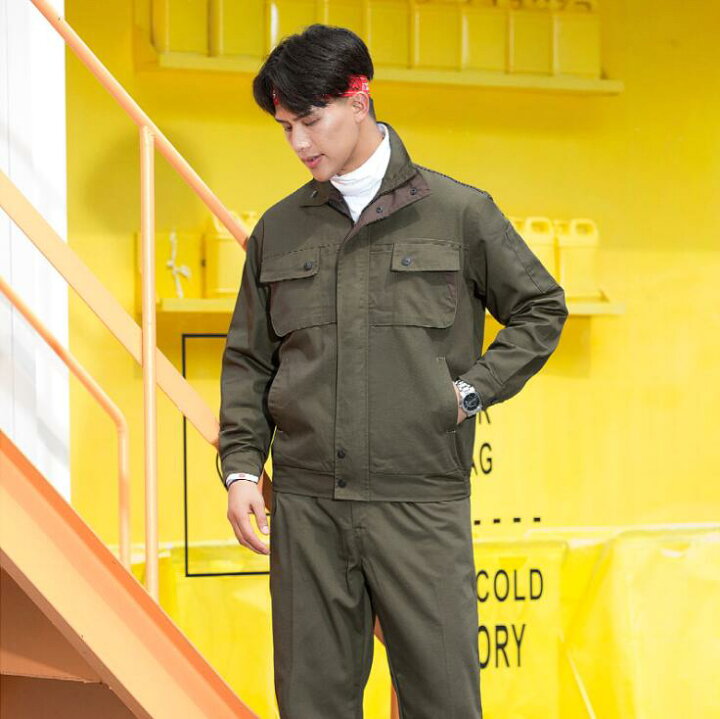 楽天市場】作業着 作業服セット 工事服 メンズジャケット マウンテン 