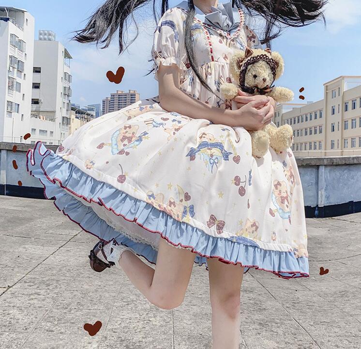 栀】LO1131 lolita オリジナル 洋服 ロリータ ワンピース-