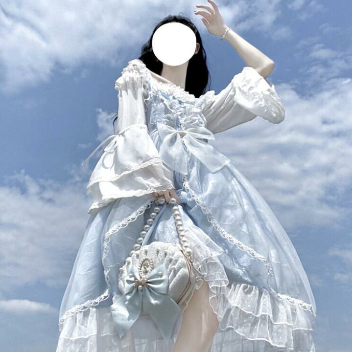 ゴスロリ ゆめかわいい ワンピース お嬢様 ドレス 長袖 コスプレ メイド服