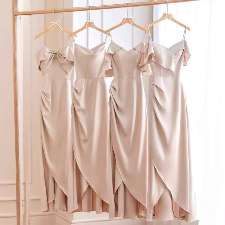 楽天市場】サテンドレス 二次会ドレス ロングドレス フォーマルドレス  