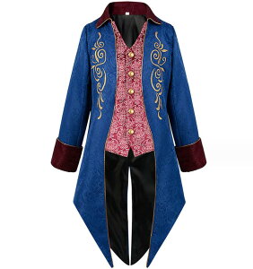 メンズロングジャケット 燕尾服 大人用コスチューム 制服 舞台衣装 中世紀欧風 ヨーロッパ風 王子様 貴族コスプレ 吸血鬼cosplay ステージ衣装 ハロウィンコスチューム ハロウィンパーティー