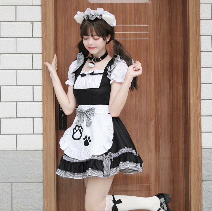 楽天市場】可愛いメイド服 大人用コスチューム メイドコスプレ 半袖 