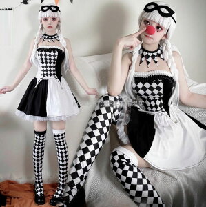 サーカスコスチューム 大人ハロウィンコスチューム ハロウィン衣装 レディースコスチューム ショート丈スカート チェック柄 セクシーコスチューム ピエロ 小悪魔 吸血鬼 幽霊 怪盗 cosplay