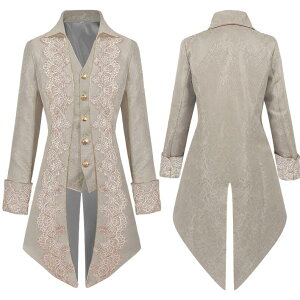 王子様コスプレ 燕尾服 ロング丈ジャケット 大人用コスチューム 舞台衣装 中世紀欧風 王子様コスチューム 伯爵 貴族コスプレ 吸血鬼 ステージ衣装 ハロウィンコスチューム ハロウィンパー