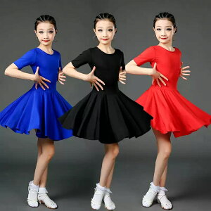 女の子 半袖ラテンドレス 社交ダンス 子供ダンス衣装 子供用 ラテンダンス衣装 舞台衣装 団体服 ステージ衣装 イベント 発表会 学園祭 ワンピース キッズダンスウェア 練習着 競技着 ラテン