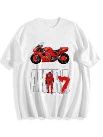 【AKIRA アキラ】ユニセックスTシャツ メンズ 綿100% 200g ブラック/ホワイト S-3XL 大友克洋 アニメ 送料無料