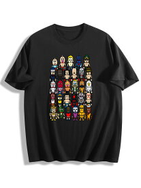 【キン肉マン キャラクター集合】ユニセックスTシャツ メンズ ブラック/ホワイト S-3XL アニメ プリントTシャツ