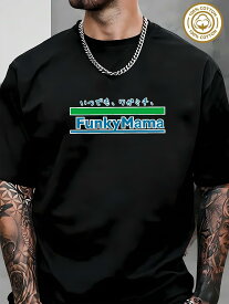【人気商品】ローカル ヘビーウェイト ピュアファン プリント Tシャツ | ブラック ブルー グリーン 幾何学模様、レギュラーフィット クルーネック、洗濯機洗い可、通勤や普段使いに最適