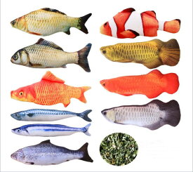 猫のおもちゃ　キモい！リアルな魚のぬいぐるみSサイズ