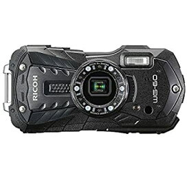 【中古】RICOH WG-60 ブラック 本格防水デジタルカメラ 14メートル防水 耐衝撃 防塵 耐寒 高画質1600万画素 水中専用マーメードモード搭載 仕事に使える