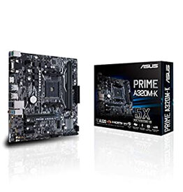 【中古】ASUS AMD PRIME A320M-K Ryzen/7th Generation A-Series/Athlon DDR4 GB LAN Micro ATX Motherboard - Black