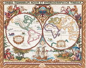 【中古】(未使用・未開封品)Janlynn　クロスステッチキット　Olde World Map　【並行輸入品】　　　　　　　　　　　　Janlynn Cross Stitch Kit 15-Inch by 18-Inch Olde W
