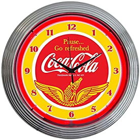 【中古】(未使用・未開封品)コカコーラCoca-colaWINGS ネオンクロック レトロ 壁掛時計 並行輸入品