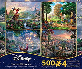 【中古】Disney(ディズニー) クラシックパズルセット　500ピース×4　【ミッキーマウス】【クマのプーさん】【塔の上のラプンェル】【わんわん物語】　トーマス