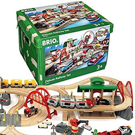 【中古】(非常に良い)BRIO (ブリオ) WORLD レール&ロードデラックスセット [ 木製レール おもちゃ ] 33052