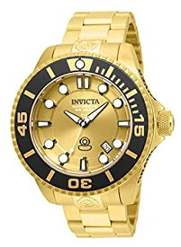 【中古】Invicta Pro Diver自動ゴールドダイヤル金メッキメンズ腕時計19807