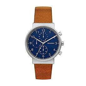 【中古】Skagen Men's Ancher SKW6358 Brown Leather Quartz Fashion Watch