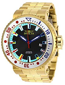 【中古】Invicta Men's Pro Diver 52mm Gold-Tone Steel Bracelet & Case Automatic Black Dial Analog Watch 27666