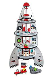 【中古】(未使用・未開封品)Hape 4ステージ　幼児用　ロケットシップ　プレイセット