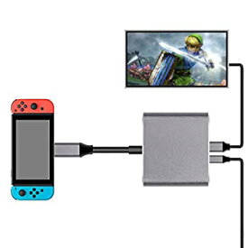 【中古】Nintendo Switch Type-C to HDMI変換アダプタ 3in1 ニンテンドー スイッチドック 代わり品 熱対策 映像変換 4K解像度 スイッチ ドックセット HDM