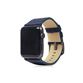 【中古】SLG Design Apple Watch 42mm 44mm用 バンド キャンバス地 本革 Wax Canvas ネイビー アップルウォッチ ベルト series1 series2 series3 series4