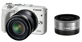 【中古】Canon ミラーレス一眼カメラ EOS M3 ダブルレンズキット(ホワイト) EF-M18-55mm F3.5-5.6 IS STM EF-M22mm F2 STM 付属 EOSM3WH-WLK