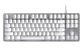 【中古】(非常に良い)Razer キーボード BlackWidow Lite Mercury White メカニカル キーボード 静音オレンジ軸 テンキーレス 英語US配列 【日本正規代理店品】 RZ03-0