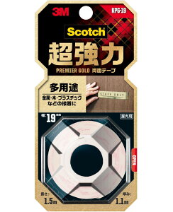 3M スコッチ 超強力両面テープ プレミアムゴールド 多用途 KPG-19 19mm×1.5m