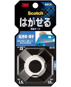 3M(スリーエム) はがせる両面テープ超透明『薄手』 (KRS−15) 15×1.5m