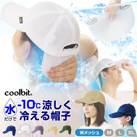 水だけで体感‐10℃の涼しさ 熱中症対策 帽子 ひんやり 冷える帽子 クールビット coolbit W メッシュ キャップ 暑さ対策 グッズ 夏 暑さ解消 父の日 プレゼント 実用的 農作業 旅行 ウォーキング ゴルフ 屋外 熱中症対策グッズ 日焼け防止 首 日よけ 冷却 メンズ 70代
