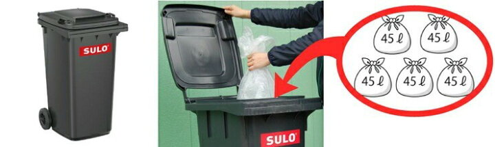 楽天市場】大容量 120L 屋外用ゴミ箱 キャスター付 SULO ドイツ製 