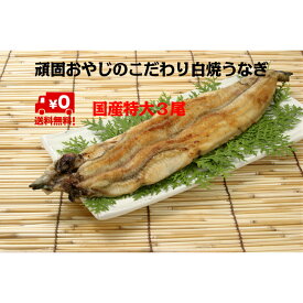 頑固おやじの白焼きうなぎ　特大3尾　愛知県産　わさび醤油で食す　お鍋にも　＜　鰻　丑の日　土用の丑の日　＞