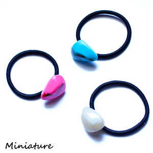 【メール便ok】天然石風 ストーン ヘアゴム キラキラ おしゃれ 可愛い 雑貨 プレゼント 親子 大人 子供 キッズ お揃い ヘアアクセ 安い お得 宝石 ターコイズ パワーストーン風 母の日