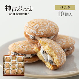 神戸ぶっせ（バニラ）10個入神戸風月堂 ブッセ バニラクリームサンド レーズン 個包装 詰め合わせ お菓子 焼き菓子 デザート 洋菓子 スイーツ プチギフト 贈り物 進物 贈答品 手土産 菓子折り プレゼント