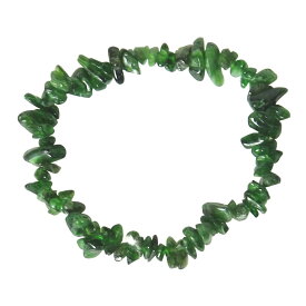 まるで翡翠 最高級クロムダイオプサイト チップ ブレスレット 【16.5cm】叡智 知性 直感力 ジュエリー アクセサリー メンズ レディース