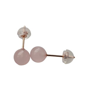 ピンクカルセドニー6mm K10PGピアス【6mm】 癒し 愛情 恋愛 天然石 パワーストーン レディース メンズ ジュエリー アクセサリー