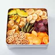 自家製の国産野菜チップス・無添加・ギフト・お中元・お歳暮・お祝・お返し「日本の野菜・極(缶)420g」【…