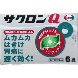 【送料無料】【第2類医薬品】【3％OFFクーポン 4/24 20:00～4/27 9:59迄】エーザイサクロンQ　6錠【セルフメディケーション対象】【△】【CPT】