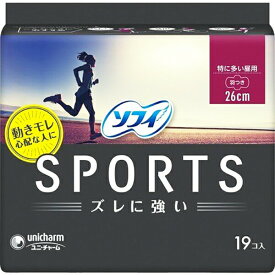 ユニ・チャームソフィSPORTS特に多い昼用羽つき【医薬部外品】 19枚入