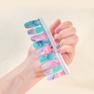 【メーカー直送品(代引き不可)※メール便発送】株式会社アダチ a-fre(エーフレ) Marble Galaxy(Pink&Green) マーブルギャラクシー(ピンク&グリーン)9サイズ×2枚(合計指18本分)<天然石