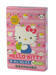 【本日楽天ポイント5倍相当】【メール便で送料無料でお届け 代引き不可】ニチバン救急絆創膏 オーキューバンエコ ジュニアMサイズ ハローキティA 10枚入【RCP】