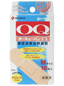 【本日楽天ポイント5倍相当】【送料無料】ニチバン救急絆創膏 オーキューバンエコ Mサイズ10枚入【RCP】【△】