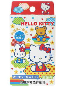 【本日楽天ポイント5倍相当】【送料無料】ニチバン救急絆創膏 オーキューバンエコ ジュニアMサイズ ハローキティB 10枚入【RCP】【△】