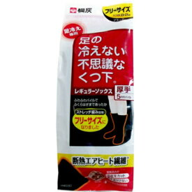 【本日楽天ポイント5倍相当】桐灰化学株式会社足の冷えない不思議なくつ下 レギュラーソックス厚手　ブラック　フリーサイズ【CPT】