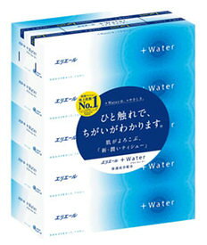 【3％OFFクーポン 4/24 20:00～4/27 9:59迄】【送料無料】【J】大王製紙株式会社エリエール プラスウォーター(+Water) ティシュー（5箱パック）×10個セット【△】