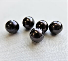 日本産アコヤパールルース(片穴、黒染め)：8ミリ珠　(あこや真珠ルース、アコヤ真珠ルース、手芸用ルース、パールルース、ルース、パール、真珠ルース)