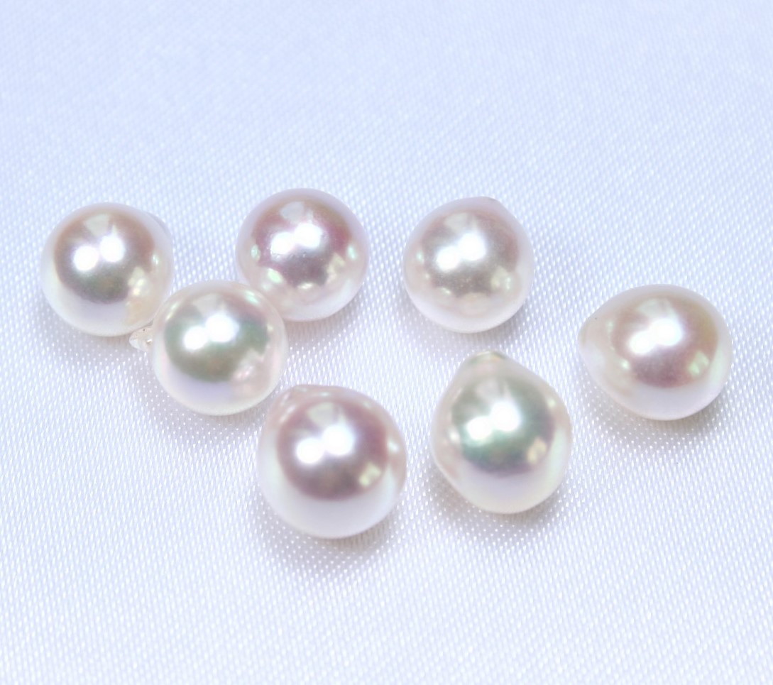 日本産アコヤパールルース(両穴珠)：7ミリ珠　(あこや真珠ルース、アコヤ真珠ルース、手芸用ルース、パールルース、ルース、パール、真珠ルース) |  神戸の真珠と骨董品のお店