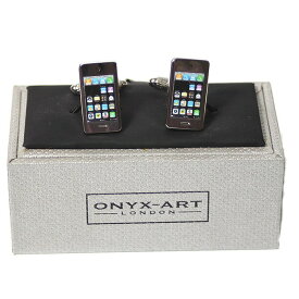 〈ONYX-ART オニキスアート〉カフリンクス カフス iPhone スマホ スマートフォン ワンポイント モチーフ ユニーク 遊び心 英国製 イギリス製 ギフト アプリ モバイル パーティー 贈り物 結婚式 パーティー 誕生日